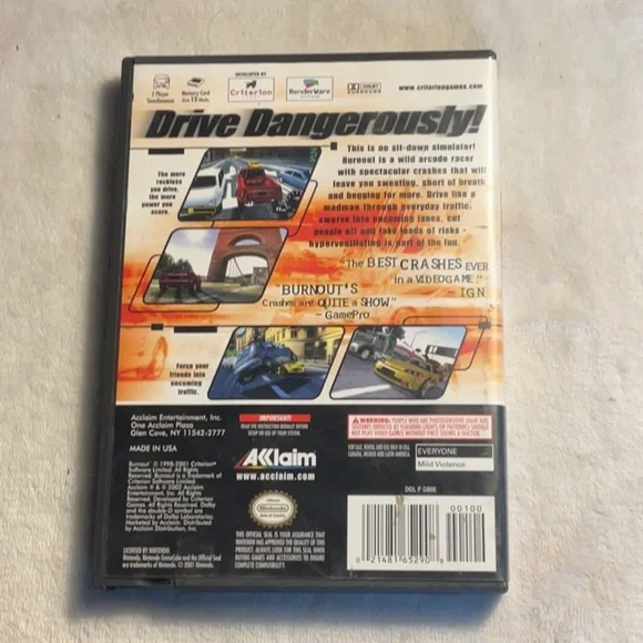 Nintendo GameCube Burnout Racing Game - Picture 2 of 3